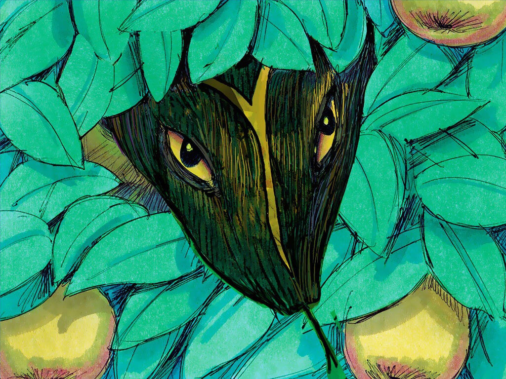 免费圣经图片:: 亚当和夏娃违背上帝