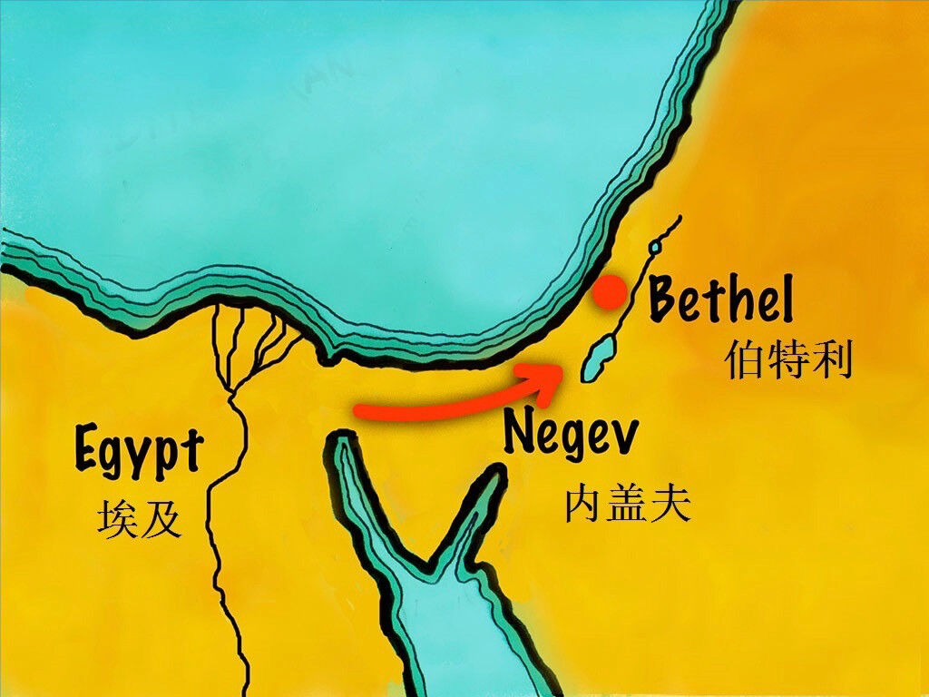 免费圣经图片 :: 亚伯兰(亚伯拉罕)去迦南